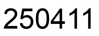 Number 250411 black image