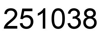 Number 251038 black image