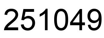 Number 251049 black image