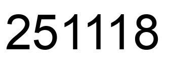 Number 251118 black image