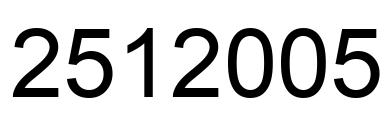 Number 2512005 black image