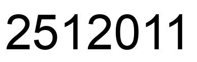 Number 2512011 black image