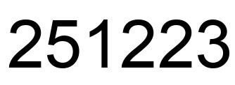Number 251223 black image