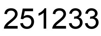 Number 251233 black image