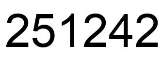 Number 251242 black image