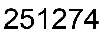 Number 251274 black image