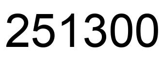 Number 251300 black image