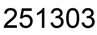 Number 251303 black image