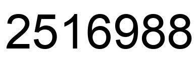 Number 2516988 black image