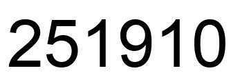 Number 251910 black image