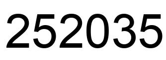 Number 252035 black image