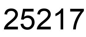 Number 25217 black image