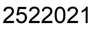 Number 2522021 black image