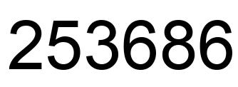 Number 253686 black image