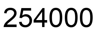 Number 254000 black image