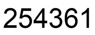 Number 254361 black image