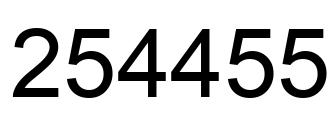 Number 254455 black image