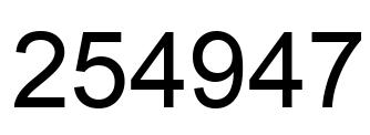 Number 254947 black image