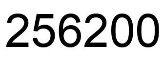 Number 256200 black image