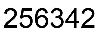 Number 256342 black image