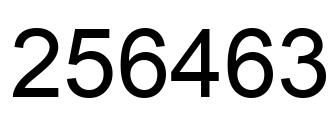 Number 256463 black image