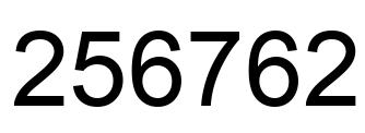 Number 256762 black image