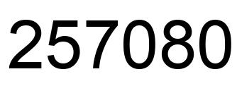 Number 257080 black image