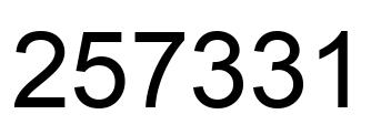 Number 257331 black image