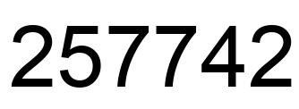 Number 257742 black image
