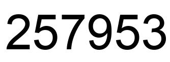 Number 257953 black image