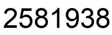 Number 2581938 black image