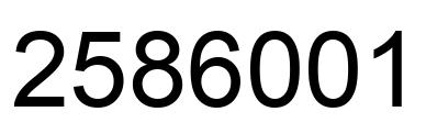 Number 2586001 black image