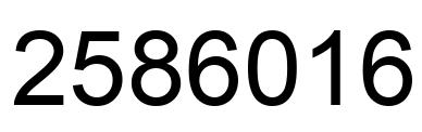 Number 2586016 black image