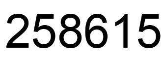 Number 258615 black image