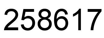 Number 258617 black image