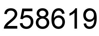 Number 258619 black image