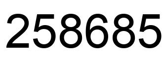 Number 258685 black image