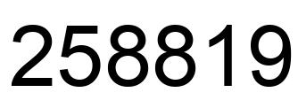 Number 258819 black image