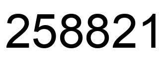 Number 258821 black image