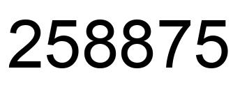 Number 258875 black image