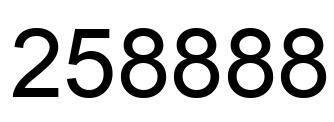 Number 258888 black image
