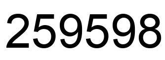 Number 259598 black image