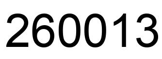 Number 260013 black image