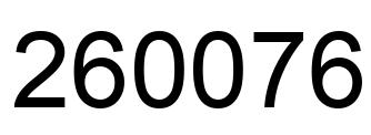 Number 260076 black image