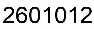 Número 2601012 imagen negro