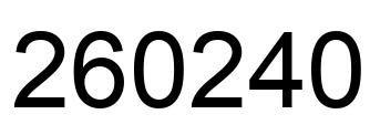 Number 260240 black image