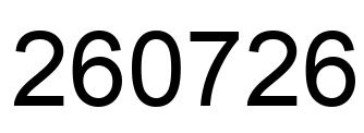 Number 260726 black image