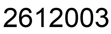 Número 2612003 imagen negro