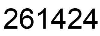 Number 261424 black image
