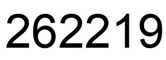 Number 262219 black image